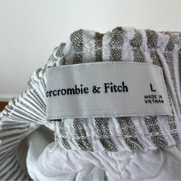 Abercrombie & Fitch Striped Poplin Shorts Linen Size L - Picture 4 of 5